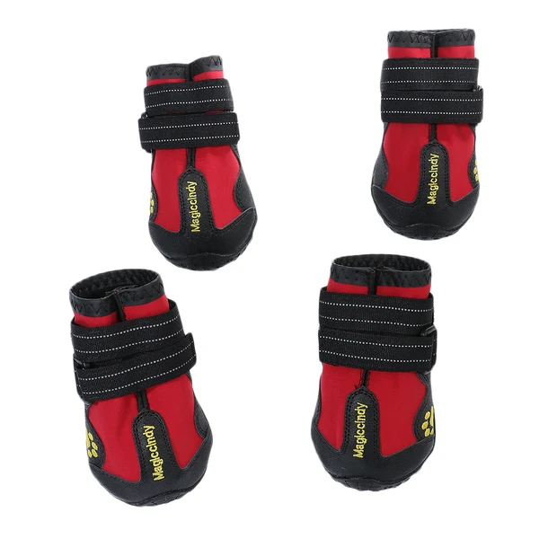 Reusable Maxbell 4 Pcs Pet Dog Shoes Boots Waterproof Pet Paw Protector Dog Shoes Red M Easy-to-Use