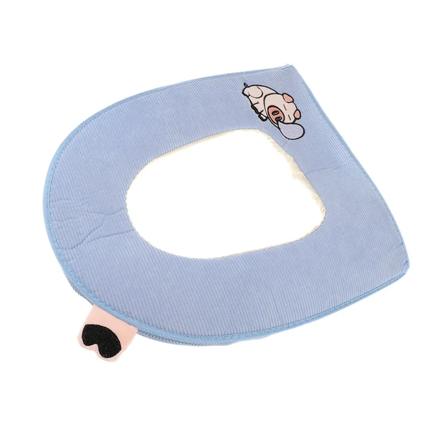 Elegant Maxbell Bathroom Soft Washable Cloth Toilet Seat Cover Pads HJY-6262 light blue Premium Material