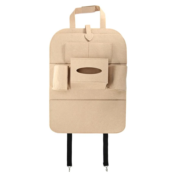 Refined Maxbell Maxbell Car Seat Back Organizer Universal Car Backseat Organizer Beige Enhanced