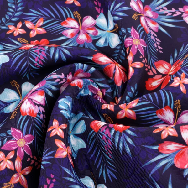 Green Maxbell Printed Waterproof Fabric By the Yard for Cushion Table Cloth Blue Flower Elegant