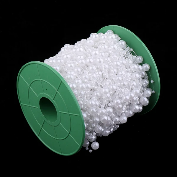 Exceptional Maxbell Bead Chain Beaded Wire Pearl Strands for Decorating Wedding Party White Premium Material
