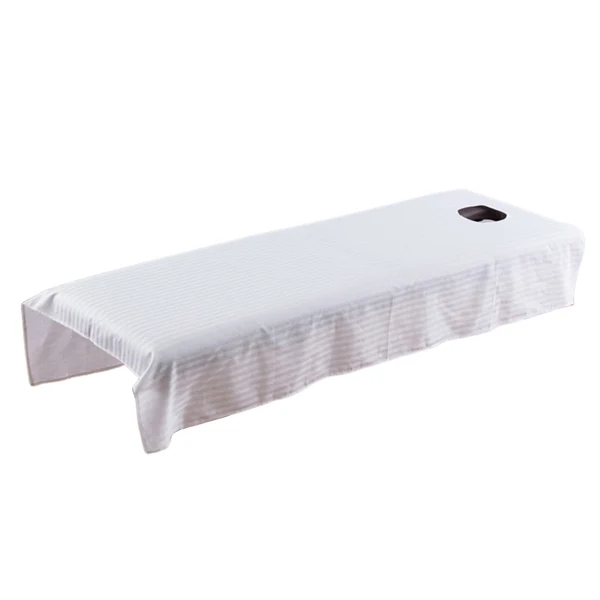 Minimalist Maxbell Beauty Massage SPA Treatment Bed Table Cover Sheet w Face Hole White Solid