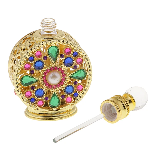 Contemporary Maxbell 10ml Vintage Glass Empty Perfume Spray Bottle Atomizer Refillable Gold Verified