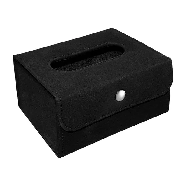 Stylish Maxbell PU Leather Tissue Case Rectangular for Hotel Restaurant Office Desk Black Flexible