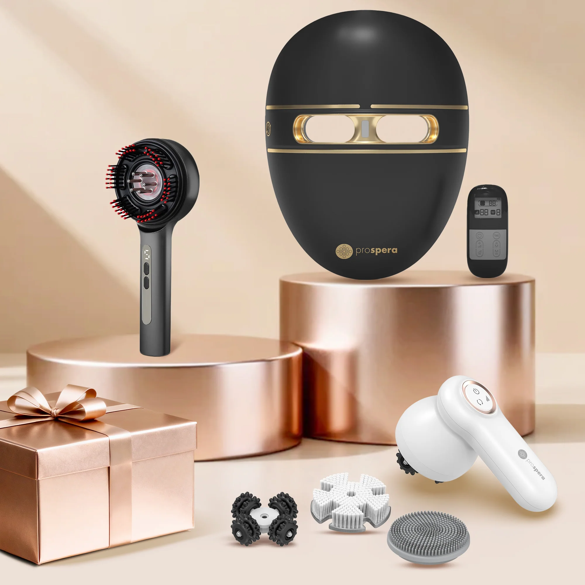 Selected PL045B Prospera LED Light Face Mask Hair and Body Massager Premium Gadgets Artisan