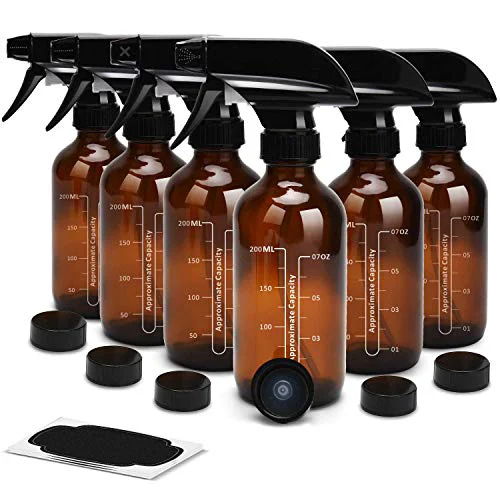 High-Grade 6 Pcs 240ml Boston Round Empty Bottles Trigger Sprayer High-Quality