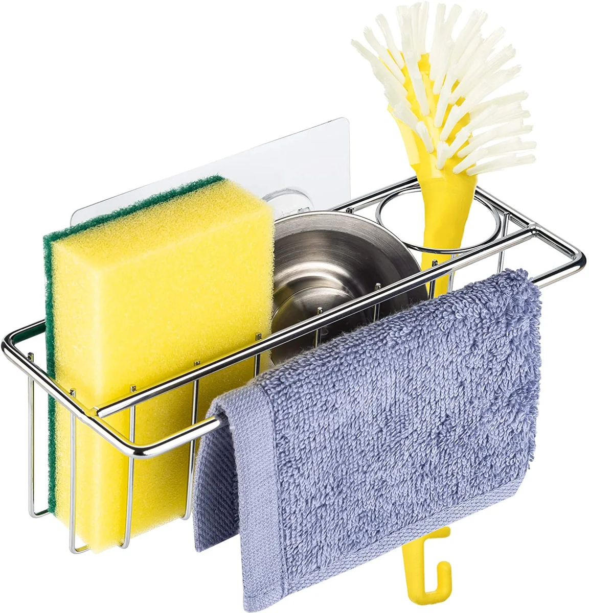 Consistent ULG Sponge Holder Brush Holder 2-in-1 Sink Caddy Casual
