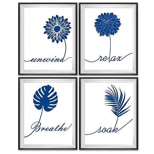 Classic ULG Bathroom Decor Art Prints Set of 4 Unframed - 8x10s Safe