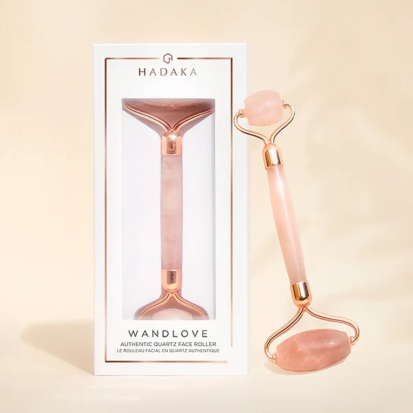 Green WANDLOVE Rose Quartz Facial Roller Breathable