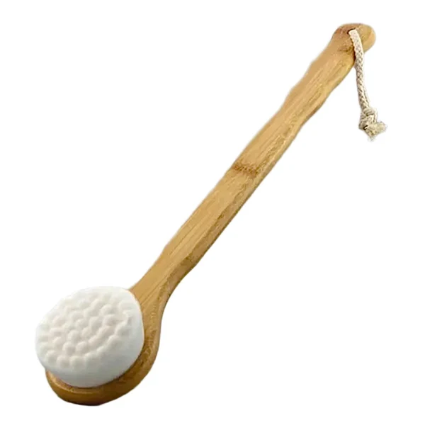 High-End Soft Exfoliating Brush Long Handle - Bubbled White Excellent