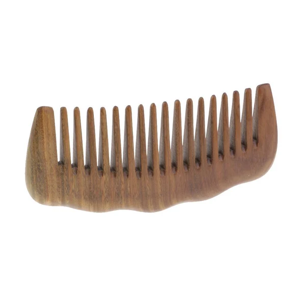 Solid Green Sandalwood Hair Comb - Wide Tooth Wooden Detangling Comb for Curly Hair - No Static Natural Aroma Wood Comb First-Class