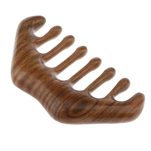 Sustainable Seamless Handmade Anti-Static Wide Teeth Natural Green Sandalwood Massage Detangling Hair Comb Easy-to-Use