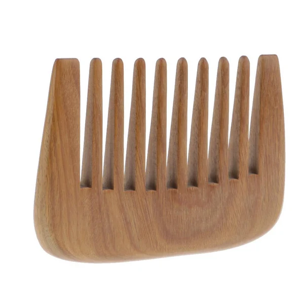 Soft Wooden Comb Hair Pick Wide Tooth Pocket Hair Comb Hair Detangling Comb Hair Massager Brush Green Sandalwood Functional