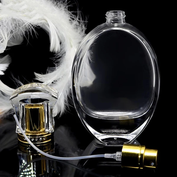 Crafted Portable 50ml Empty Clear Glass Cosmetics Perfume Spray Bottle Home Decor Minimalist