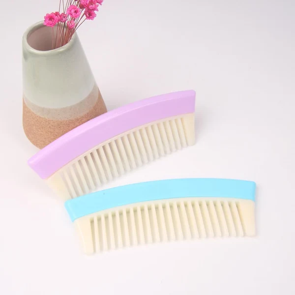 Clean PVC Portable Wide Tooth Detangling Hair Comb Anti-static for Women Purple Refined