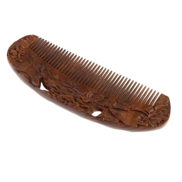 Premium Material Handmade Polishing Natural Wooden Scalp Massage Detangling Comb Brush L165 Sophisticated