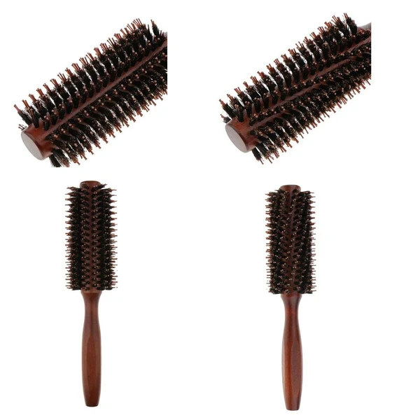 Top-Quality Wooden Handle Nylon Hair Care Round Brush Anti Hair Loss Styling Straight Official