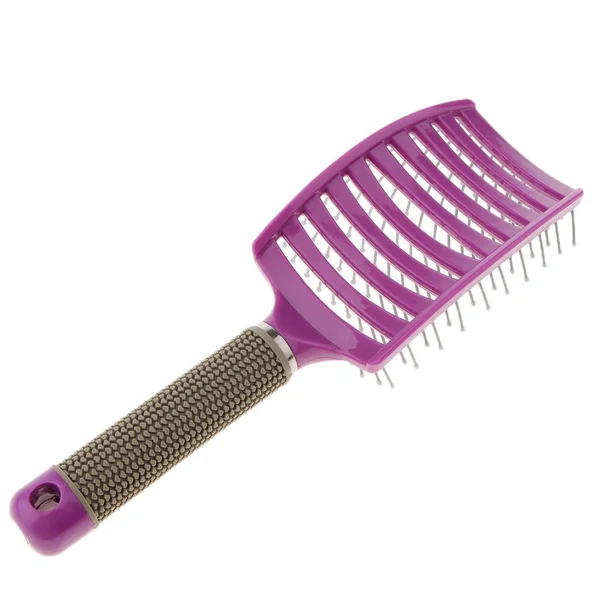 Flexible Large Curved Vented Hair Brush for Detangling Drying Scalp Massage Purple Innovative