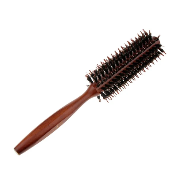 Premium Material Wood Handle Round Comb Natural Bristle Hairdressing Hairbrush Straight Teeth World-Class