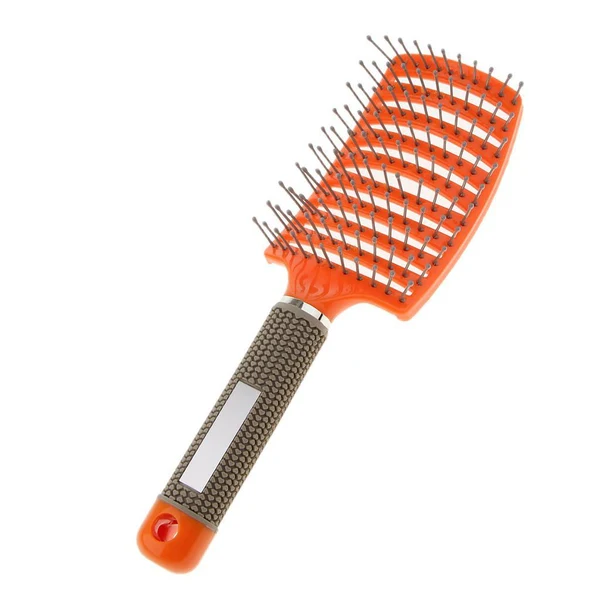 Consistent Large Curved Vented Hair Brush for Detangling Drying Scalp Massage Orange High-Performance