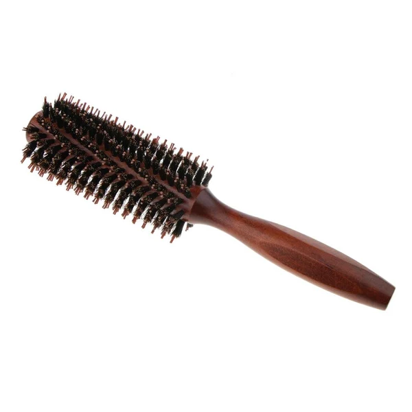 User-Friendly Wooden Handle Nylon Hair Care Round Brush Anti Hair Loss Styling Twilled Environmentally Friendly
