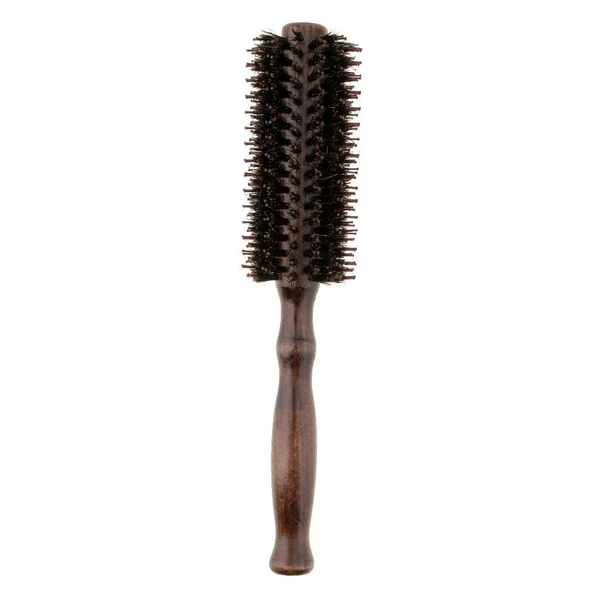 Soft Round Wood Handle Hairbrush Barber Hairdressing Curling Hair Comb Brush 14 Rows Original