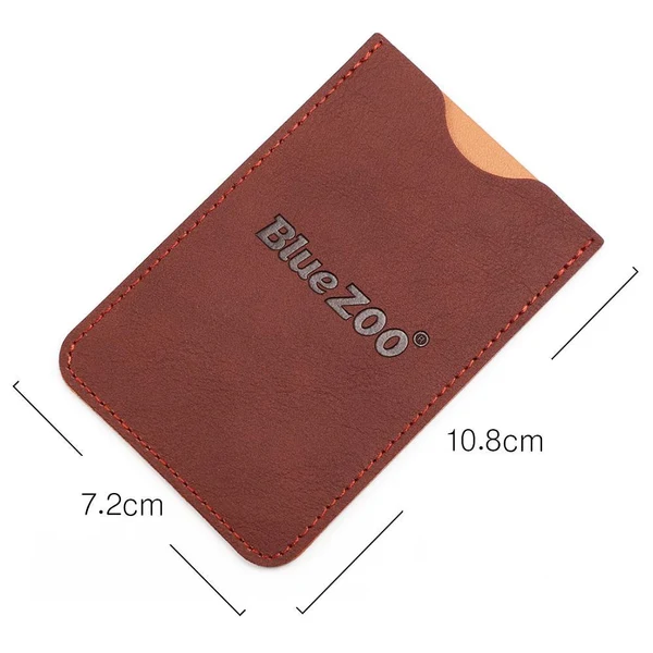 High-Performance 2 Pieces PU Leather Hair Comb Case Bag Holder Pocket Pouch Card Bag Brown Detailed