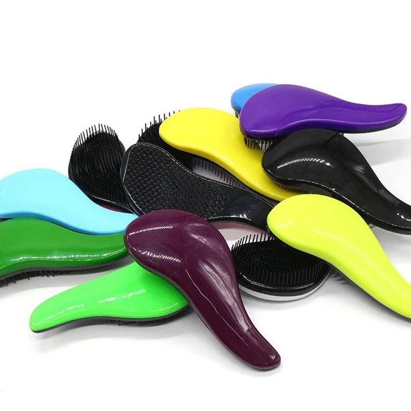 Fashionable Hair Brush Tangle Hair Combs Unique Handle Detangling Comb Blue