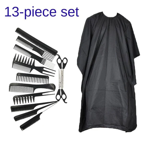 Organic Salon Hairdressing Barber Hair Brush Comb Set Hair Cut Cape Gown Cloth 13pcs Certified
