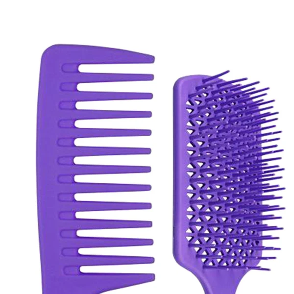 Professional 1Set Salon Hair Styling PVC Barbers Brush Combs Set Purple Refined