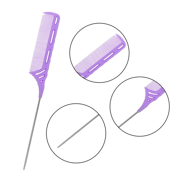 Exclusive Rat Tail Comb for Women Men Girls Hair Styling at Home Salon purple Fast