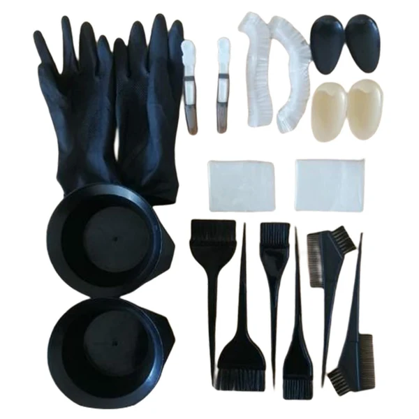 Pure Salon Hair Dyeing Tint Tool Mixing Bowl Brush Disposable Dyeing Cap 24 Set Soft