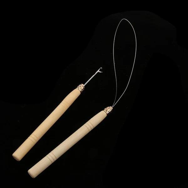 Original Design Hair Extension Tools Set Wood Hook Pulling Needle Loop Threader 500 Micro Link Beads 10x Heat Shield Guards Luxury