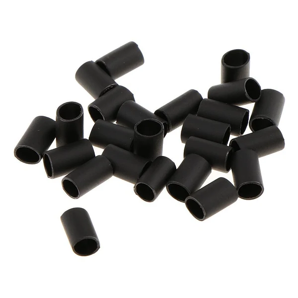 Clean 200PCS 6mm Glue Lined Heat Shrink Tubes Micro Rings Links Beads for Hair Extensions Black Detailed