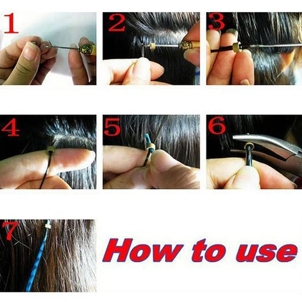 Comfortable 12Pcs Useful Ring Hair Extension Wooden Pull Hook Needle Threader DIY Tool Powerful