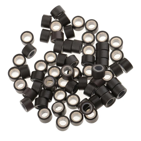 Stylish 1000 Pieces Silicone Hair Extension Loop Micro Color Ring Beads Dark Brown Comfortable