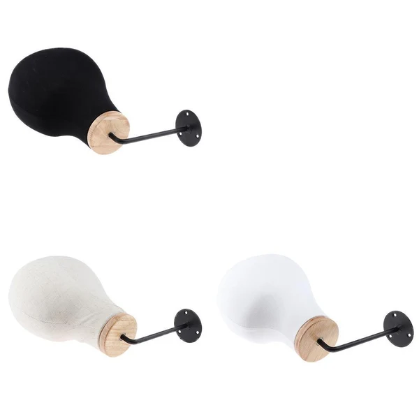 Exclusive Wall Mounted Mannequin Head Wig Hat Making Glasses Display Model Manikin Black Selected