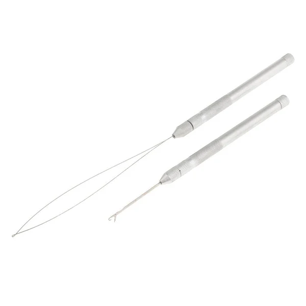 Crafted 1pcs 2in1 Loop Needle Holder with 3pcs Needles Aluminum Crochet Holder Needle Hook for Hair Braiding and Latch Hook Kit Optimized