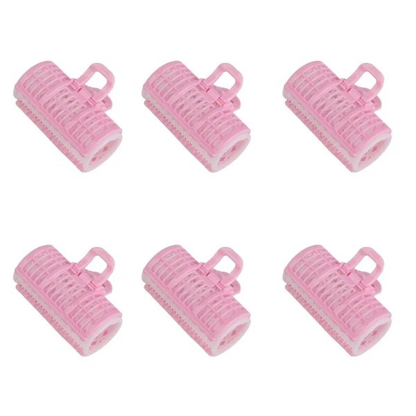 Environmentally Friendly 6pcs Pink Rollers Hair Curlers Styling Tool Hairdressing Hair Style DIY Original