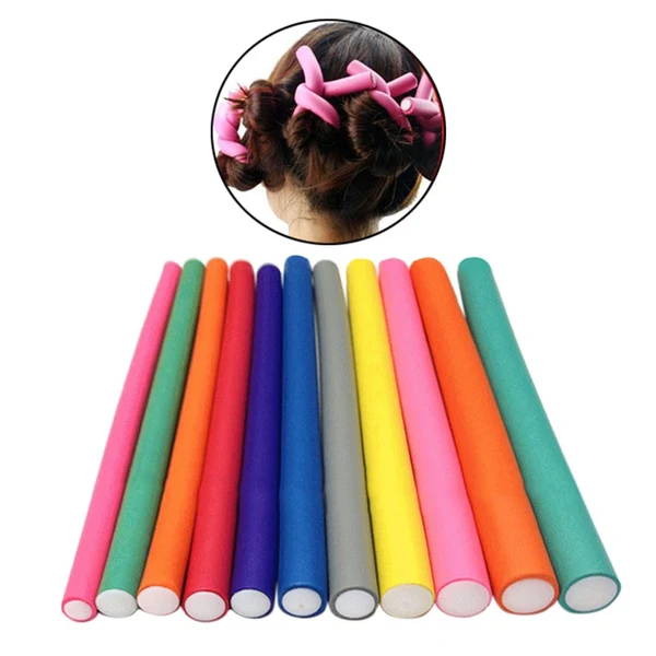 Efficient 10x Hair Foam Curler Roller Set Flexible Rods Easy Use DIY 16mm Prestigious