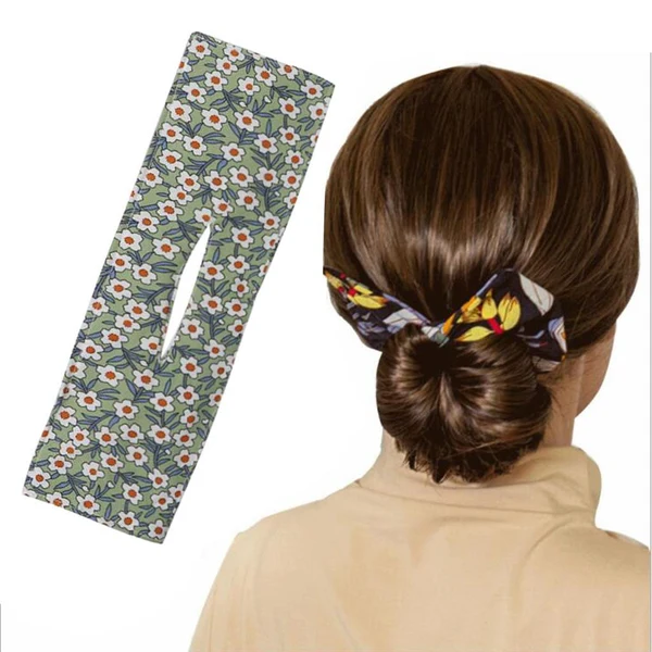 Environmentally Friendly Deft Bun Fashion Hair Bands Women Summer Knotted Wire Headband Print C1 Efficient
