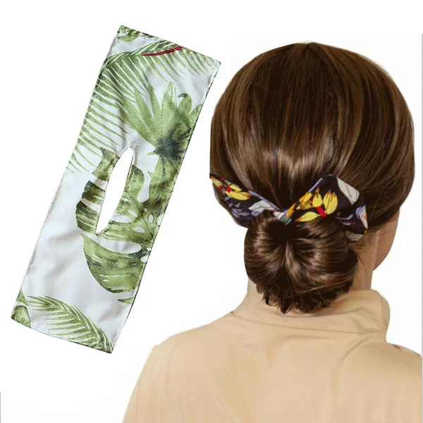 Refined Deft Bun Fashion Hair Bands Women Summer Knotted Wire Headband Print C Comfortable