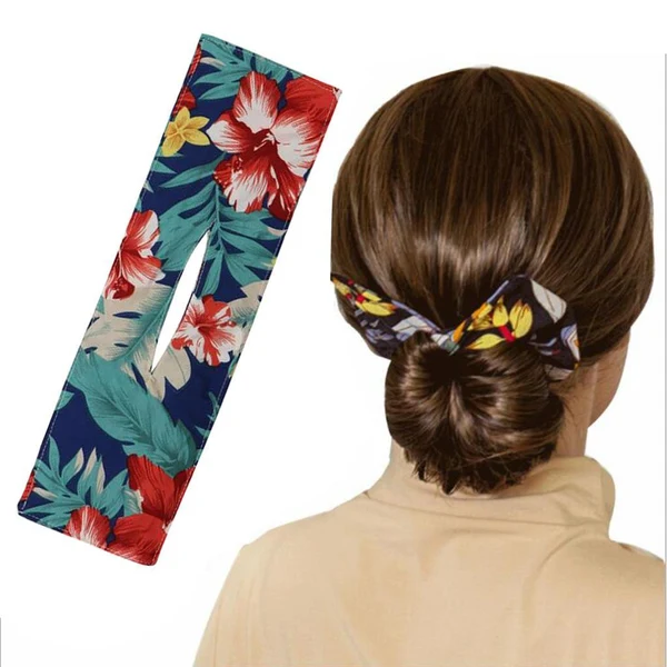 Sustainable Deft Bun Fashion Hair Bands Women Summer Knotted Wire Headband Print V Proven
