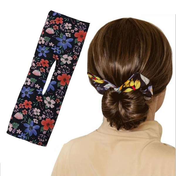 Breathable Deft Bun Fashion Hair Bands Women Summer Knotted Wire Headband Print A1 Soft