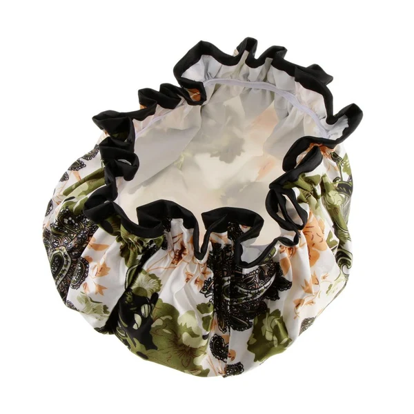 Certified Waterproof Elastic Shower Caps Women Bathing Hat Body SPA Makeup Cap Begonia Easy-to-Use