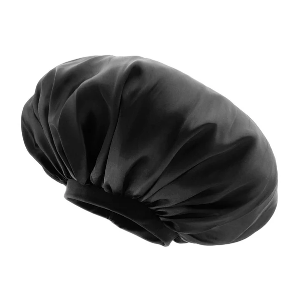 Optimized Adjustable Satin Silk Bonnet Night Sleep Cap Hat For Long Curly Natural Hair Black High-Quality