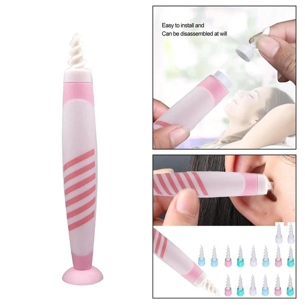 Specialty Spiral Ear Wax Removal Grips Earwax Cleaner Earpicks for Adult Kids Pink Comfortable