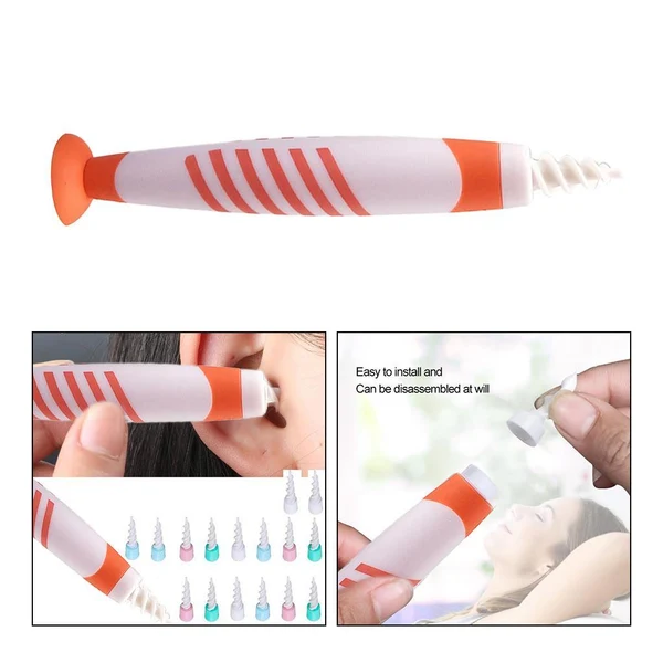 Premium Spiral Ear Wax Removal Grips Earwax Cleaner Earpicks for Adult Kids Orange Sustainable