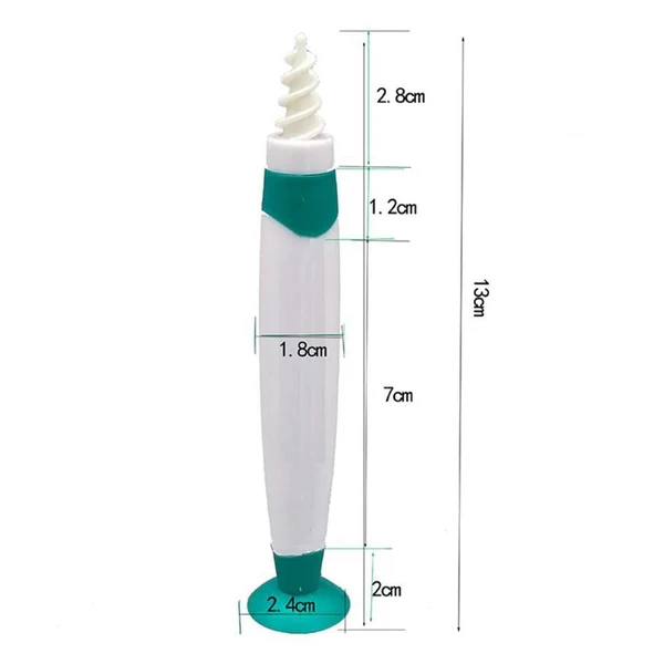 Traditional Ear Wax Cleaner Removal Swab Earwax Remover Spiral Soft Tool Earpick Green Lightweight