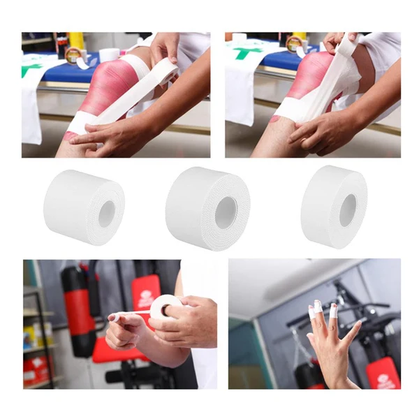 High-Performance Cotton Self Adherent Wrap Bandage Sports Home Emergency Athletic Tape White First-Class